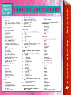 English Vocabulary - ebook